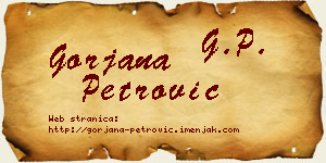 Gorjana Petrović vizit kartica